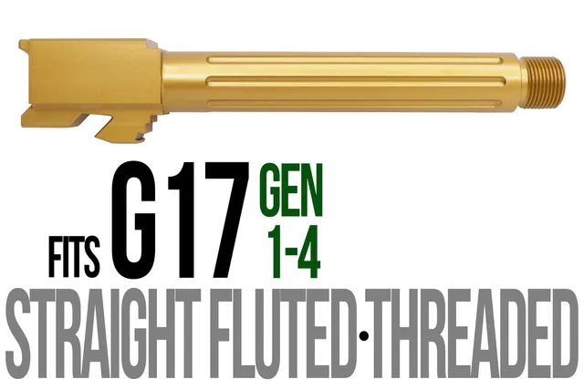 Glock 17 Threaded Barrel 9mm – Straight Fluted Gold
