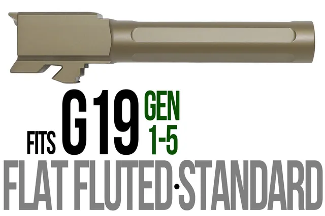 Glock 19 Barrel 9mm – Flat Fluted Dark Earth
