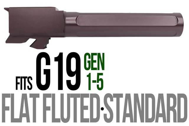 Glock 19 Barrel 9mm – Flat Fluted Plum