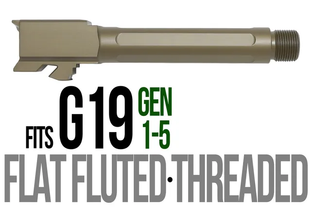Glock 19 Threaded Barrel 9mm – Flat Fluted Dark Earth