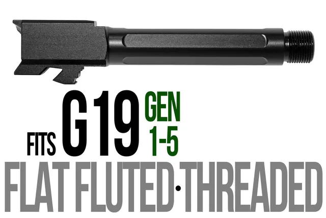 Glock 19 Threaded Barrel 9mm – Flat Fluted Black