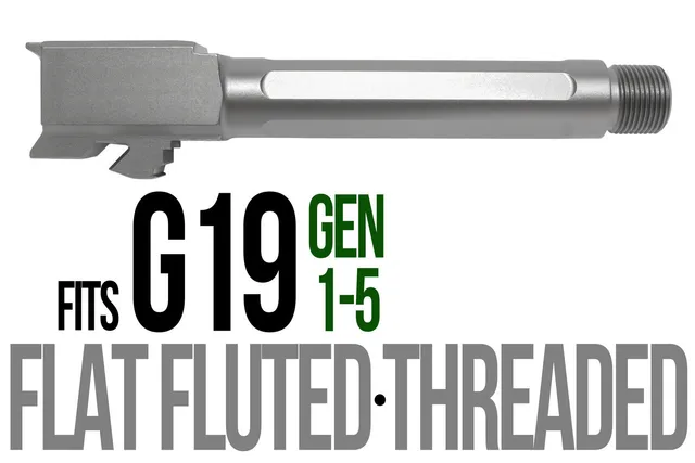 Glock 19 Threaded Barrel 9mm – Flat Fluted Flat Gray