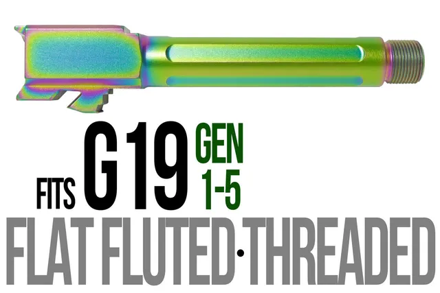 Glock 19 Threaded Barrel 9mm – Flat Fluted Radio Active