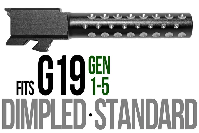 Glock 19 Barrel 9mm – Golf Ball Dimpled 2-Tone Black