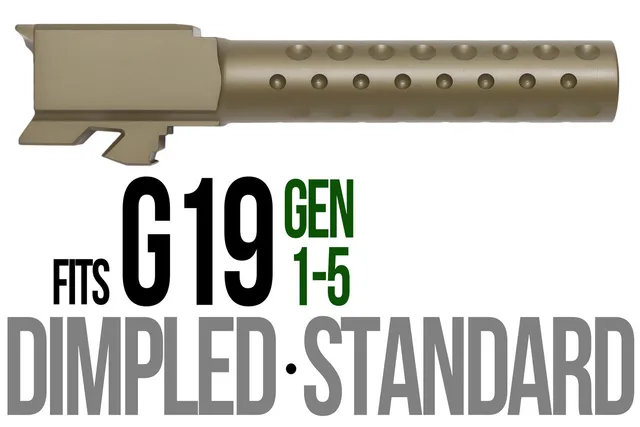 Glock 19 Barrel 9mm – Golf Ball Dimpled Dark Earth