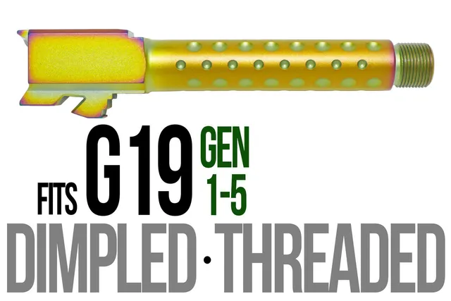 Glock 19 Threaded Barrel 9mm – Golf Ball Dimpled Chameleon