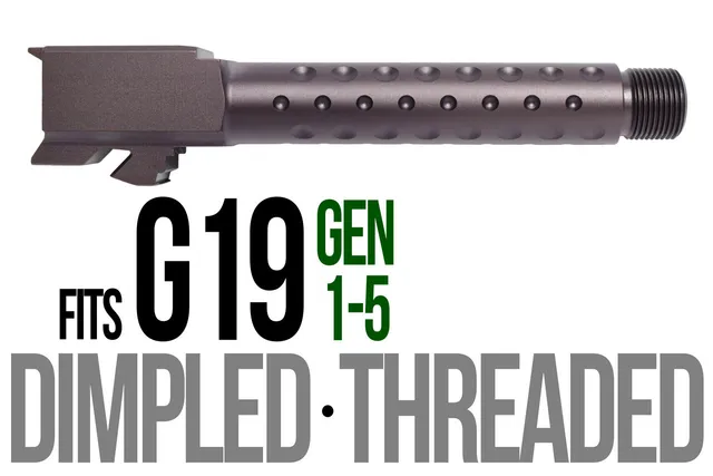 Glock 19 Threaded Barrel 9mm – Golf Ball Dimpled Plum