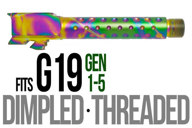 Glock 19 Threaded Barrel 9mm – Golf Ball Dimpled Python
