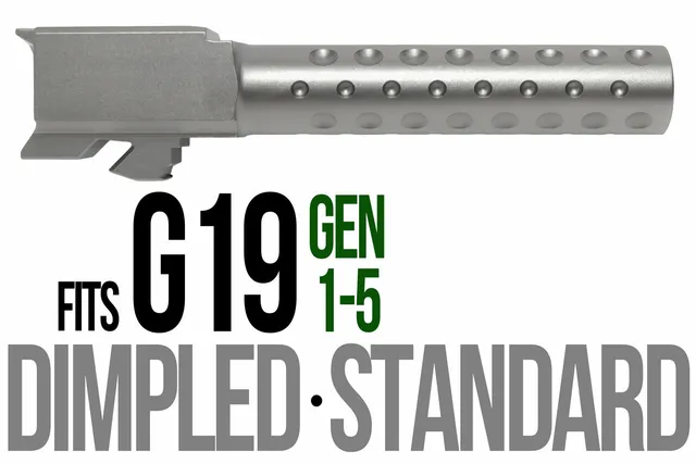 Glock 19 Barrel 9mm – Golf Ball Dimpled Flat Gray