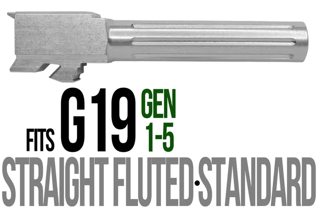 Glock 19 Barrel 9mm – Straight Fluted Stainless