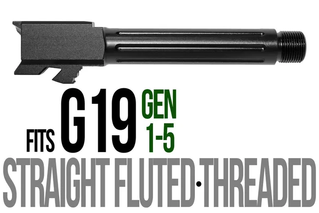 Glock 19 Threaded Barrel 9mm – Straight Fluted Black
