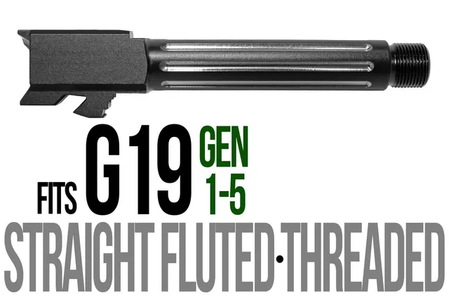 Glock 19 Threaded Barrel 9mm – Straight Fluted 2-Tone Black