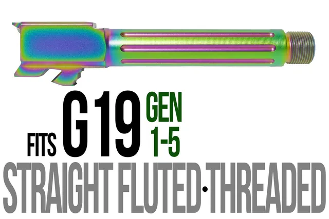 Glock 19 Threaded Barrel 9mm – Straight Fluted Radio Active