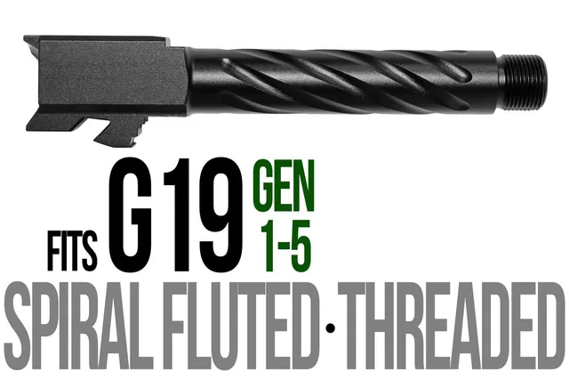 Glock 19 Threaded Barrel 9mm – Thick Spiral Black