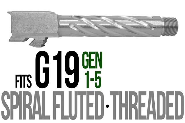 Glock 19 Threaded Barrel 9mm – Thick Spiral Stainless