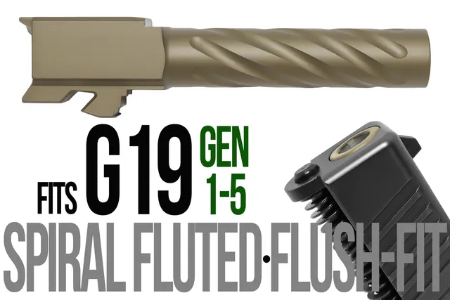 Glock 19 Flush Fit Barrel 9mm – Thick Spiral Dark Earth