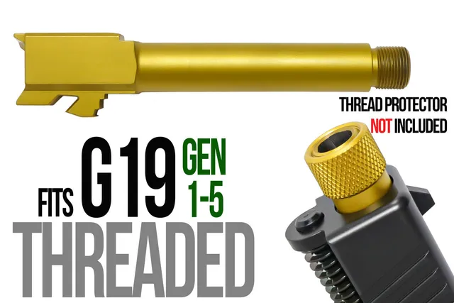 Glock 19 Threaded Barrel 9mm – Gold