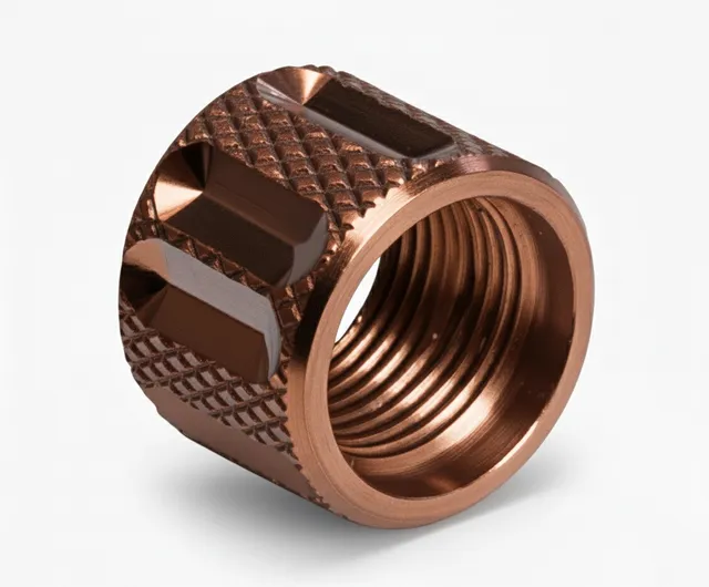 1/2x28 Thread Protector – Knurled Straight Fluted Copper