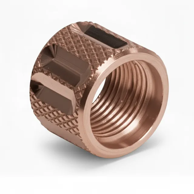 1/2x28 Thread Protector – Knurled Straight Fluted Rose Gold