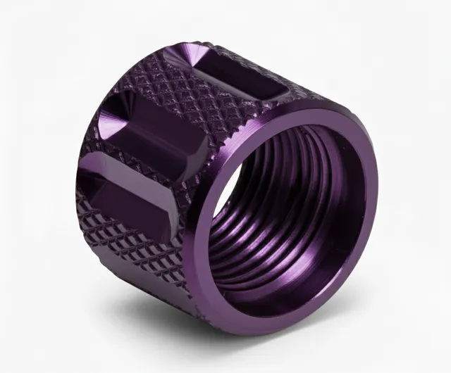 1/2x28 Thread Protector – Knurled Straight Fluted Violet