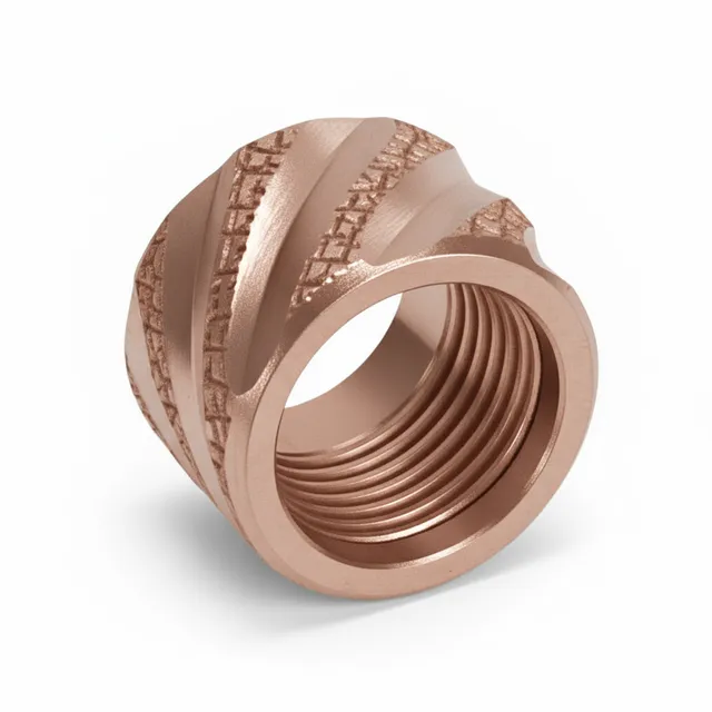 1/2x28 Thread Protector – Knurled Thick Spiral Rose Gold