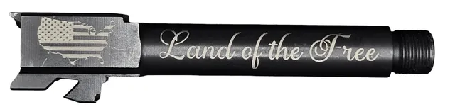 Land Of the Free Logo Glock 19 Threaded Barrel 9mm – Black