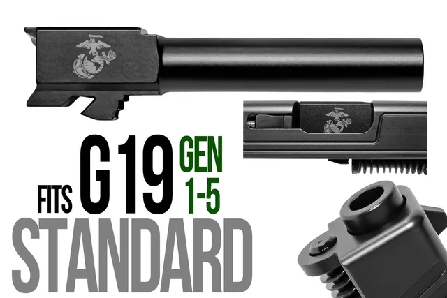 Marines Logo Glock 19 Barrel 9mm – Patriotic Series Black