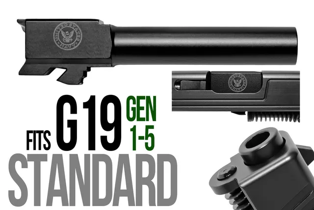 Navy Logo Glock 19 Barrel 9mm – Patriotic Series Black
