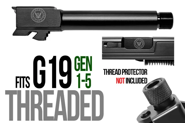 Navy Logo Glock 19 Threaded Barrel – Patriotic Series Black