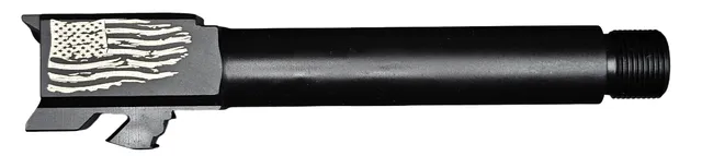Tattered Flag Logo Glock 19 Threaded Barrel 9mm – Black