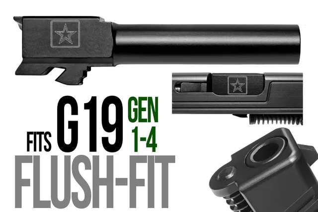 U.S Army Logo Glock 19 Flush Fit Barrel 9mm – Black